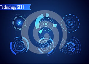 Set of Circle Abstract Digital Technology UI Futuristic HUD Virtual Interface Elements Sci- Fi Modern User For Graphic Motion, Th