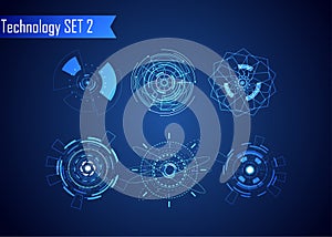 Set of Circle Abstract Digital Technology UI Futuristic HUD Virtual Interface Elements Sci- Fi Modern User For Graphic Motion, Th