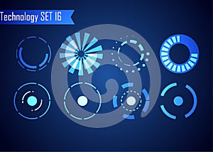 Set of Circle Abstract Digital Technology UI Futuristic HUD Virtual Interface Elements Sci- Fi Modern User For Graphic Motion, Th