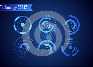 Set of Circle Abstract Digital Technology UI Futuristic HUD Virtual Interface Elements Sci- Fi Modern User For Graphic Motion, Th