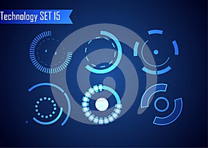 Set of Circle Abstract Digital Technology UI Futuristic HUD Virtual Interface Elements Sci- Fi Modern User For Graphic Motion, Th