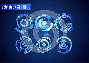 Set of Circle Abstract Digital Technology UI Futuristic HUD Virtual Interface Elements Sci- Fi Modern User For Graphic Motion, Th