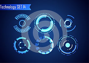 Set of Circle Abstract Digital Technology UI Futuristic HUD Virtual Interface Elements Sci- Fi Modern User For Graphic Motion, Th
