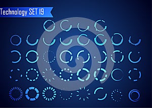 Set of Circle Abstract Digital Technology UI Futuristic HUD Virtual Interface Elements Sci- Fi Modern User For Graphic Motion, Th