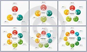 Set of circle chart templates with 3 4 5 6 7 8 options. Global s