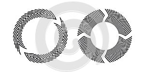 Set of circle circular rotating design elements