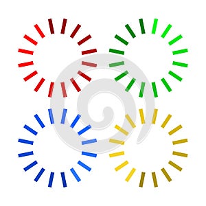 Set of circle color palette, sun vector colorful.