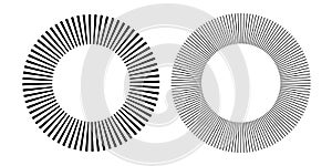 Set of Circle Design Elements. Circular Radial Rays for Round Frames