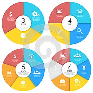 Set of circle infographic diagram. Vector EPS10