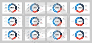 set of circle infographic element vector with 3, 4, 5, 6 points, steps, options, list, processes, can be used for workflow, report