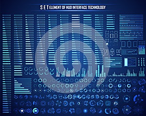 Set of Circle, Loading Bar, HUD Abstract Digital Technology UI F