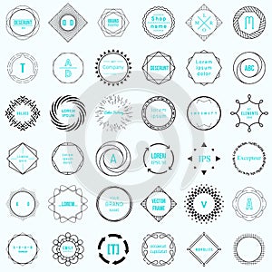Set of circle logos, business icon collection