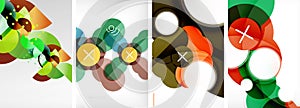 Set of circles geometric abstract posters. Abstract backgrounds for wallpaper, business card, cover, poster, banner