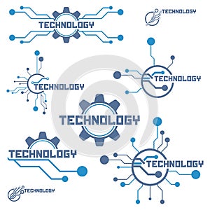 Set of circuit tech elements.