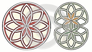 Set of circular decorative mandala or geometric patterns collection vector design Generative AI