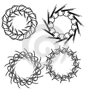 Set of circular and radial abstract design elements. Circular pattern