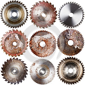Set of circular saw blades