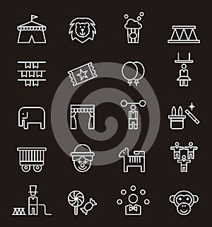 Set of circus related icons