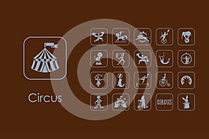 Set of circus simple icons