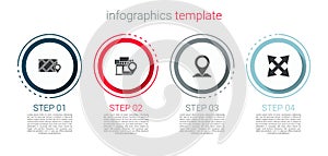 Set City map navigation, Location with store, and Road traffic sign. Business infographic template. Vector