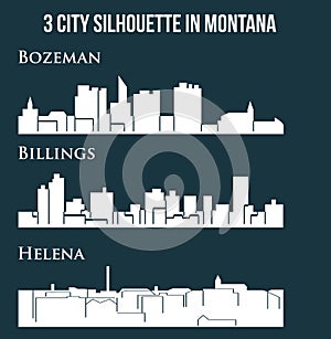 Set of 3 city in Montana ( Helena, Billings, Bozeman ) photo