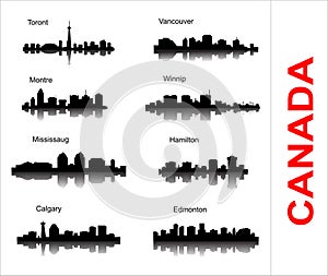 Set City silhouette in Canada