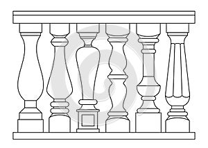Set of classic balusters
