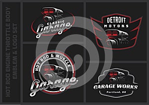 Set of classic car logo, emblems and badges.