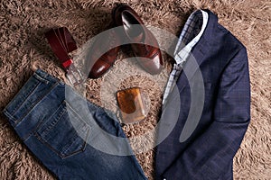 Set of classic men`s clothes