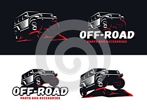 Set of classic suv off-road logo and emblems