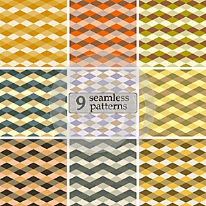 Set of classic sweater seamless patterns in preppy style photo