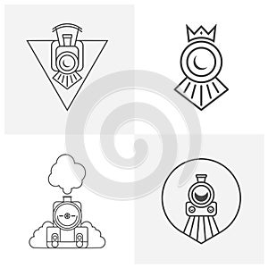 Set of Classic train logo concept, Locomotive logo design vector template, Creative design, icon symbol