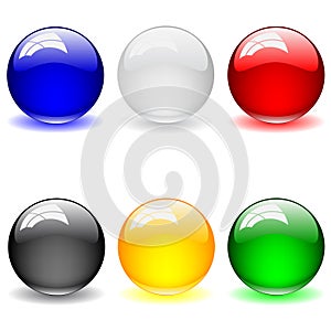 Set of clean glossy ball. Abstract background