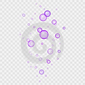 Set of clear drops of pure clear water isolated on a transparent background. Realistic vector illustration.