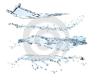 Set of clear fresh water splashes