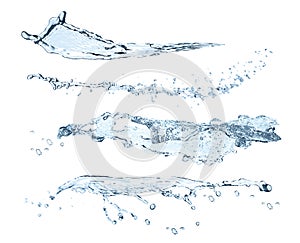 Set of clear fresh water splashes photo