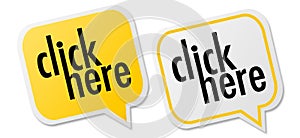 Set of click here labels