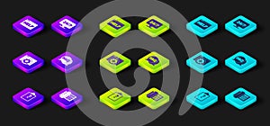 Set Clipboard with question marks, Telephone, Browser setting, Speech bubble FAQ, Clock 24 hours and help icon. Vector