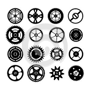 Set of clock gears vector illustration