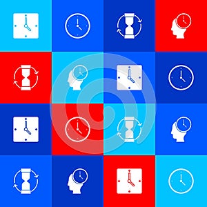 Set Clock, , Old hourglass and Time Management icon. Vector