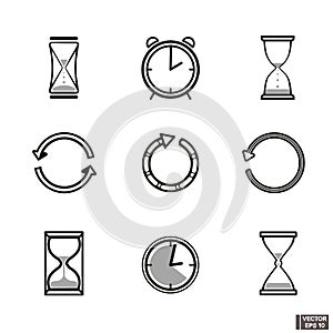 Set of Clock symbol. Time icon collection