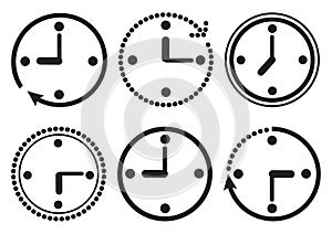 Set of clock, time icon. Vector illustration