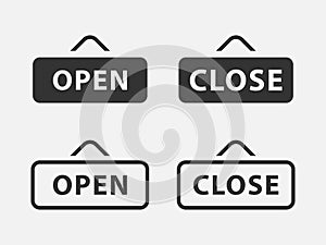 Set of close and open icon vector sign. Cancel symbol web design. Error, denied, avoid or wrong data button