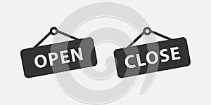 Set of close and open icon vector sign. Cancel symbol web design. Error, denied, avoid or wrong data button