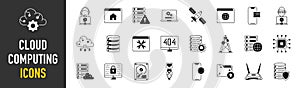 Set of cloud computing icons collection.