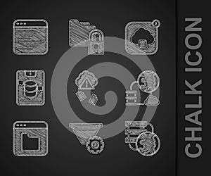 Set Cloud hacking, Filter setting, Network cloud connection, Browser files, Server, Data, Web Hosting, technology data