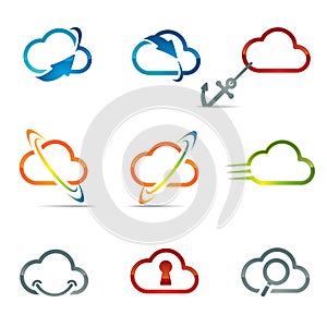 Set of Cloud icons 3