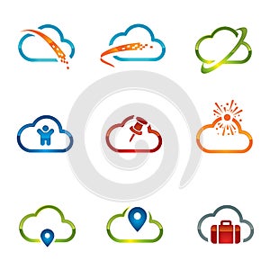 Set of Cloud icons 4