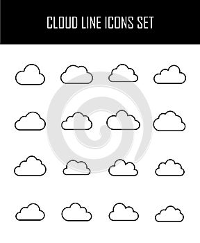 Set of cloud and milk icons in modern thin line style