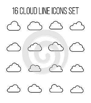 Set of cloud and milk icons in modern thin line style